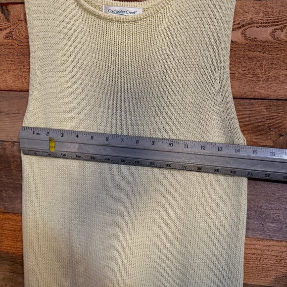 Coldwater Creek Sweater Tank Summer Knit Tan Sz. M - Picture 3 of 6